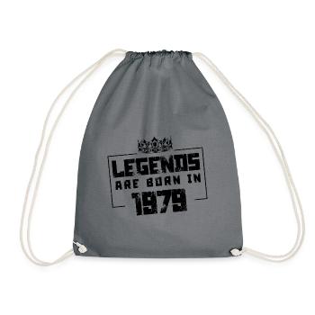 1979 Legends Born in - Drawstring Bag - grey - Front