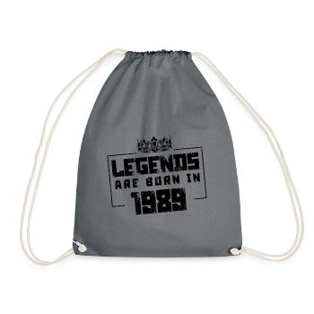 1989 legends born in - Turnbeutel - Grau - Vorne