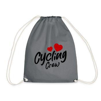 Cycling Crew Heart - Drawstring Bag - grey - Front