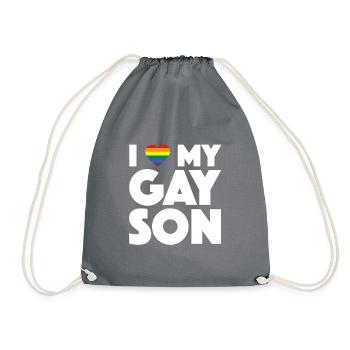 J'aime mon fils gay LGBT parents fiers gay - Sac de sport léger - gris - Devant