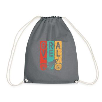 Vintage Gravel Bike | Bikepacking Cyclocross - Drawstring Bag - grey - Front