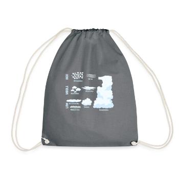 Types of Clouds, Meteorology Weather - Drawstring Bag - grey - Front