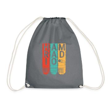 Ham radio operator amateur radio vintage - Drawstring Bag - grey - Front