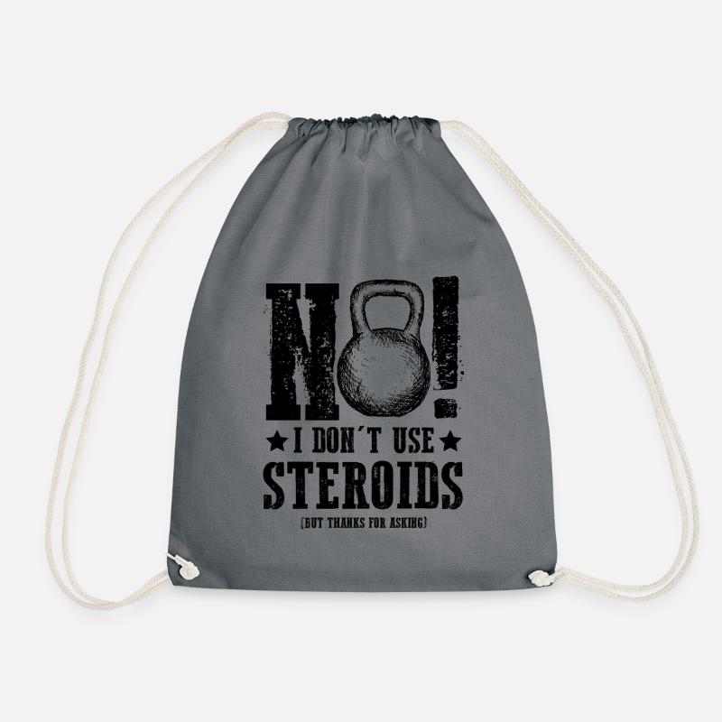Gym Workout steroide spruch - Turnbeutel - Grau