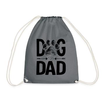 Dogs papa dad dogs saying - Drawstring Bag - grey - Front