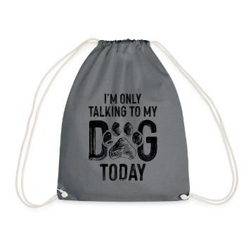 Dogs quote funny - Drawstring Bag - grey - Front