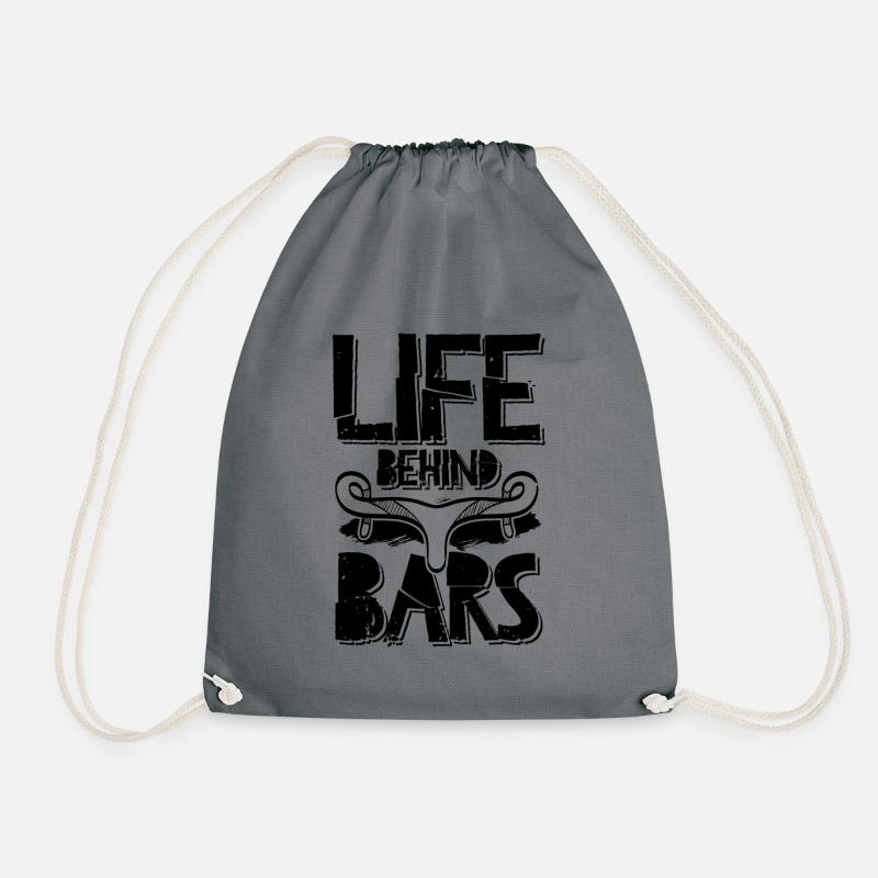 Cycling Bars - Drawstring Bag - grey