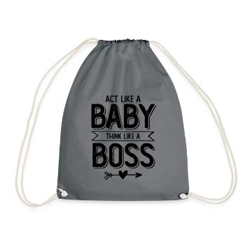 bébé patron - Sac de sport léger - gris - Devant