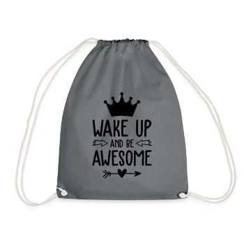 insperation saying - Drawstring Bag - grey - Front