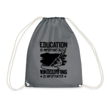 windsurfer windsurfing - Drawstring Bag - grey - Front