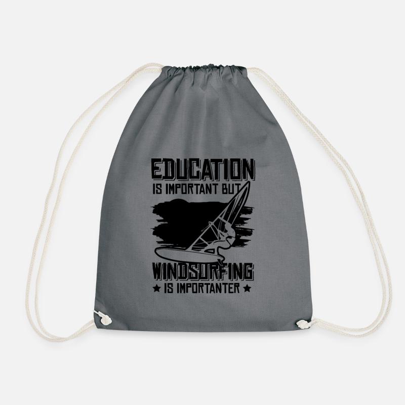 windsurfer windsurfing - Turnbeutel - Grau