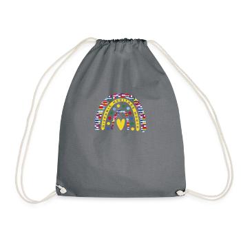 Latino Flagge Regenbogen hispanischen Kulturerbes - Turnbeutel - Grau - Vorne