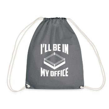 I'll Be In My Office, Lustig Boxen - Turnbeutel - Grau - Vorne