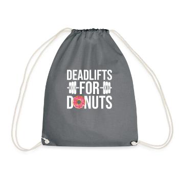 Deadlifts For Donuts - Gewichtheben Donut - Turnbeutel - Grau - Vorne