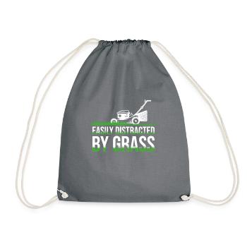 Facilement distrait par l’herbe - Drôle de tondeuse à gazon - Sac de sport léger - gris - Devant
