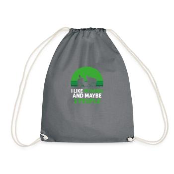 J’aime tondre et 3 personnes drôle tondeuse à gazon - Sac de sport léger - gris - Devant