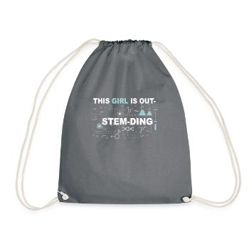 This Girl Is Out-Stem-Ding, Steminist STEM - Turnbeutel - Grau - Vorne