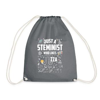 Just A Steminist Who Likes Pi-zza, Funny Steminist - Turnbeutel - Grau - Vorne