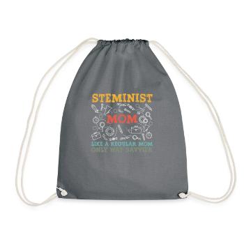 Like A Regular Mom Only More Savvier, Steminist - Turnbeutel - Grau - Vorne