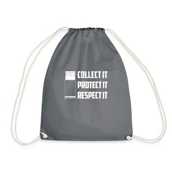 Collect It Protect It Respect It, Sammelkarten - Turnbeutel - Grau - Vorne