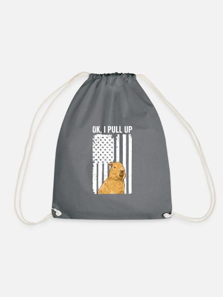 Ok, I Pull Up Capybara Design - Turnbeutel - Grau