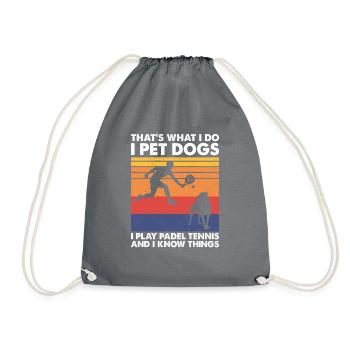 Je joue au padel tennis I chiens de compagnie, padel tennis - Sac de sport léger - gris - Devant