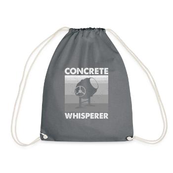 Concrete Whisperer, Lustiger Betonarbeiter - Turnbeutel - Grau - Vorne