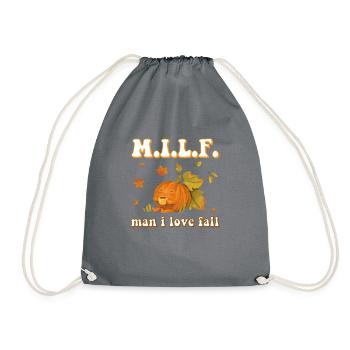 Man I Love Fall - Pumpkin Autumn Season - Drawstring Bag - grey - Front