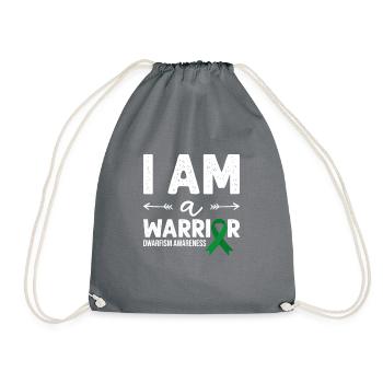 I Am A Warrior, Green Loop Dwarfism - Drawstring Bag - grey - Front