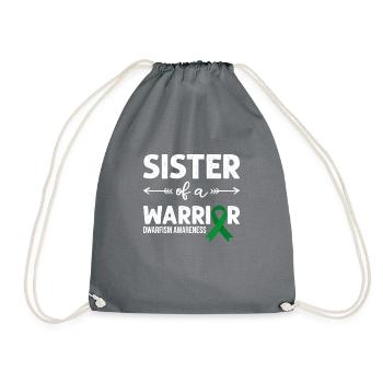 Sister of a Warrior, Green Loop Dwarfism - Drawstring Bag - grey - Front
