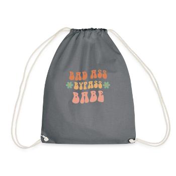 Bad Ass Bypass Babe Gastric Bypass Gewichtsverlust - Turnbeutel - Grau - Vorne