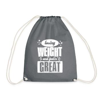 Losing Weight & Feeling Great, Stomach Bypass Surgery - Drawstring Bag - grey - Front
