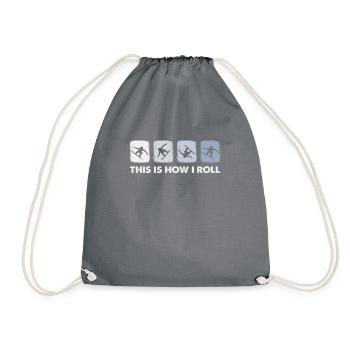 This Is How I Roll, Winter Sport Snowboarding - Drawstring Bag - grey - Front