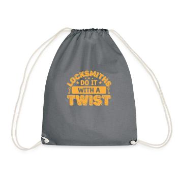 Do It With A Twist, Schlosser - Drawstring Bag - grey - Front