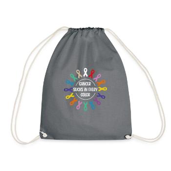 Cancer Sucks In Every Color - Drawstring Bag - grey - Front