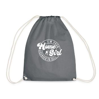 I'm Your Home Girl - Real Estate Agent - Drawstring Bag - grey - Front