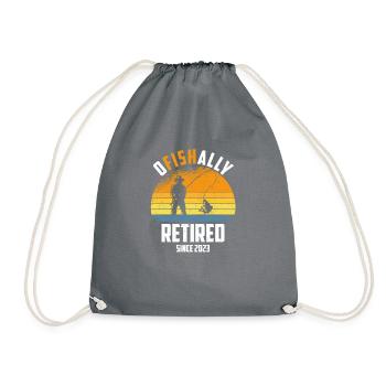 Ofishally Retired 2023, Fischer Pension Retirement - Drawstring Bag - grey - Front