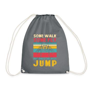 Some Walk Some Fly Only The Best Jump, Spider Fan - Drawstring Bag - grey - Front