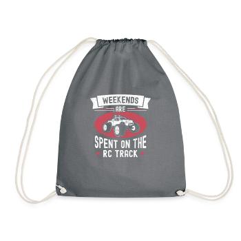 Weekends Are Spent On The RC Track, RC Car Racing - Drawstring Bag - grey - Front