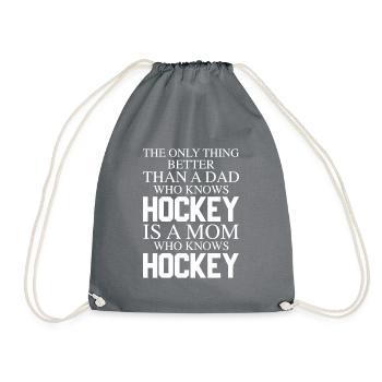 A Mom Who Knows Hockey, Eishockey Mama - Turnbeutel - Grau - Vorne