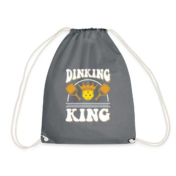 Dinking King, King Pickleball Player - Drawstring Bag - grey - Front