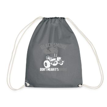 Black Smoke Don't Mean It's Broke, Traktor Pulling - Drawstring Bag - grey - Front