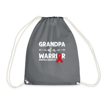 Grand-père d’un guerrier, ruban rouge hémophilie - Sac de sport léger - gris - Devant