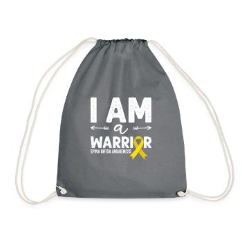 Je suis un guerrier, spina bifida à ruban jaune - Sac de sport léger - gris - Devant