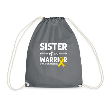 Soeur D’un Guerrier, Ruban Jaune Spina Bifida - Sac de sport léger - gris - Devant