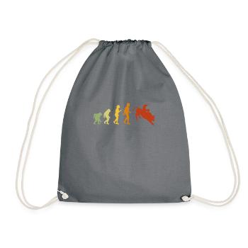 Rodeo Bull Riding Evolution, Bullenreiten - Drawstring Bag - grey - Front