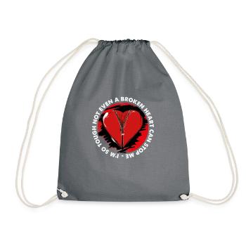 I'm So Tough A Broken Heart Operation Open Heart - Drawstring Bag - grey - Front