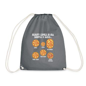 Beauty Comes All Shapes And Size Pizzaiolo Pizza - Drawstring Bag - grey - Front
