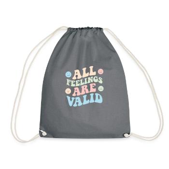 All Feeling Are Valid, psychische Gesundheit - Turnbeutel - Grau - Vorne
