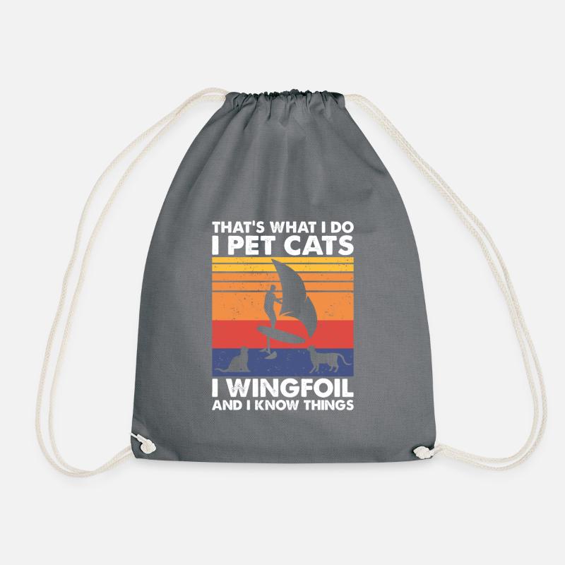 That's What Do Pet Cats Wingfoil & Know Things - Turnbeutel - Grau